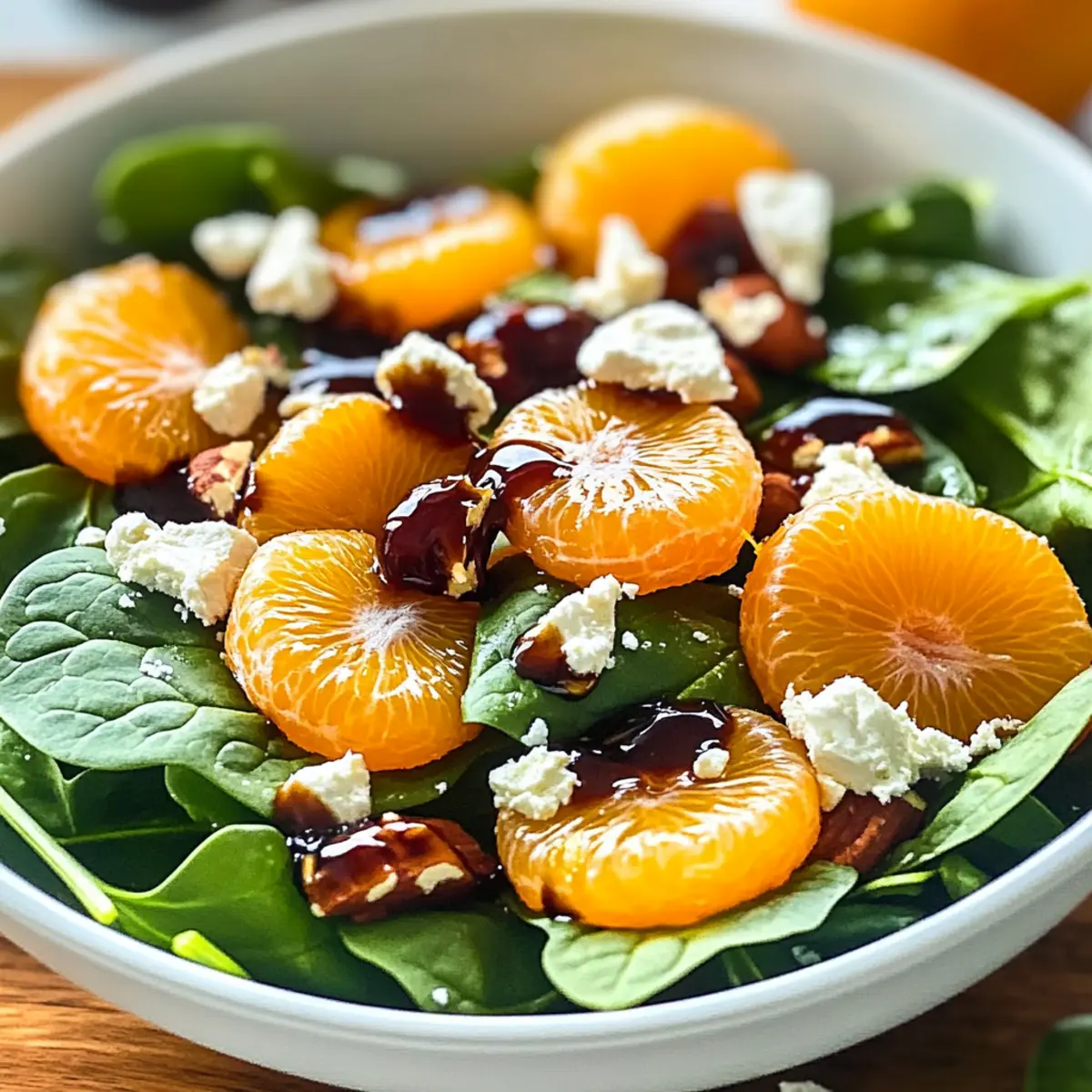 Spinach Mandarin Salad with Honey Balsamic Dressing