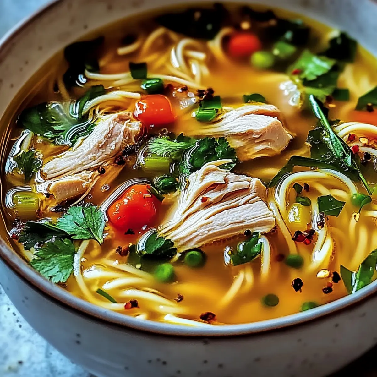 Ginger Garlic Chicken Noodle Soup