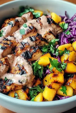 Jerk Chicken & Mango Slaw Bowls with Honey Lime Cream