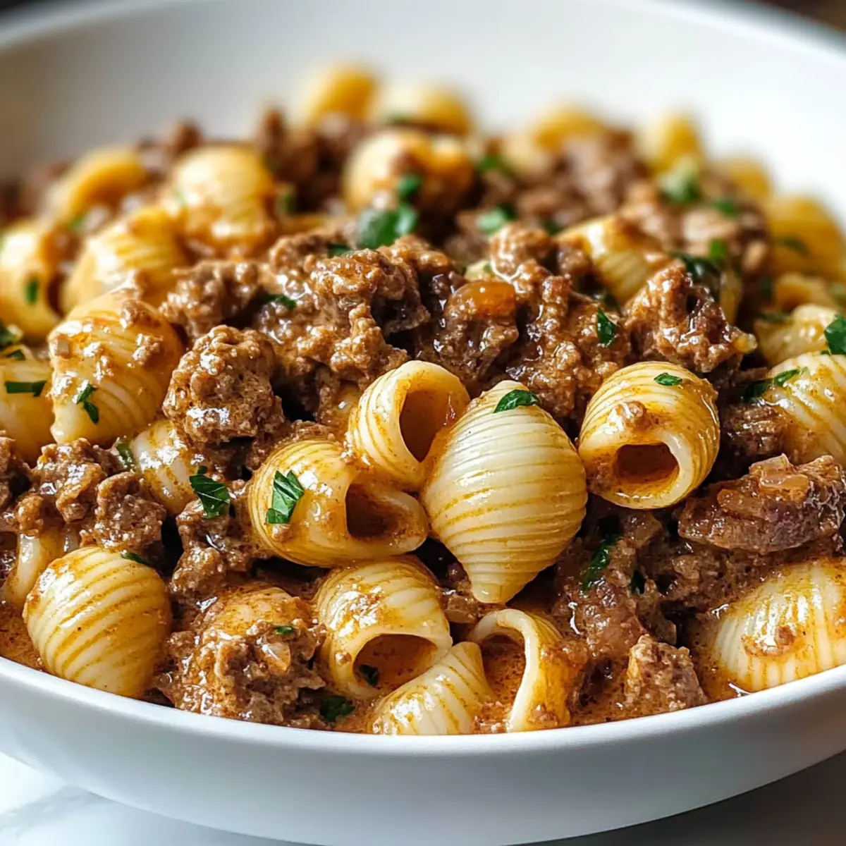 Creamy Beef and Shells
