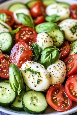 Fresh Cucumber Caprese Salad