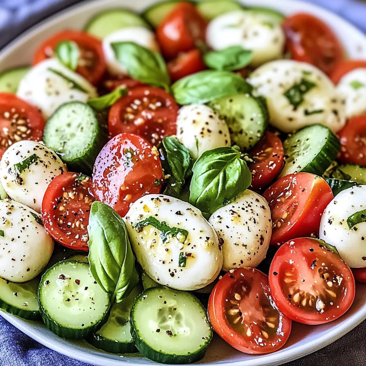 Fresh Cucumber Caprese Salad