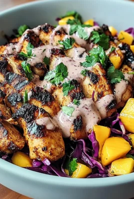Jerk Chicken & Mango Slaw Bowls with Honey Lime Cream