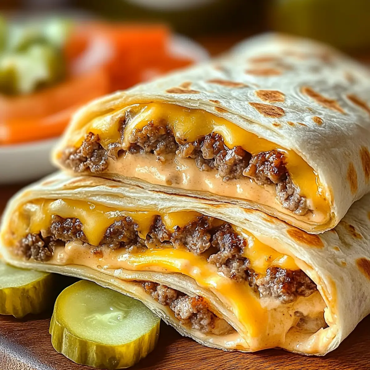 Easy Air Fryer Cheeseburger Wraps