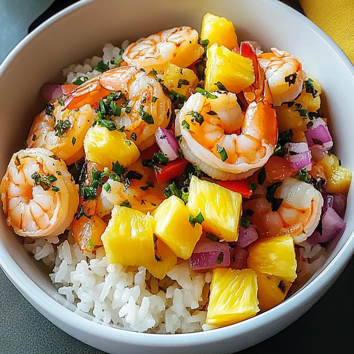 Shrimp & Rice Bowl with Pineapple Salsa