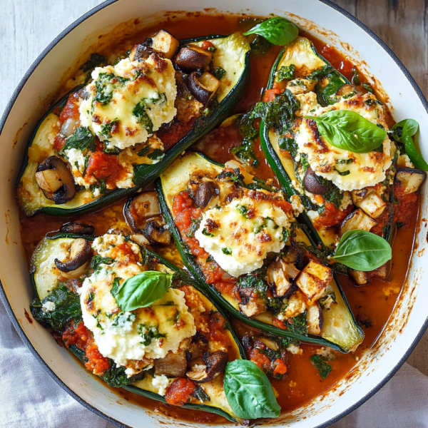 Zucch Irresistible Spinach, Mushroom, and Ricotta Stuffed Zucch…