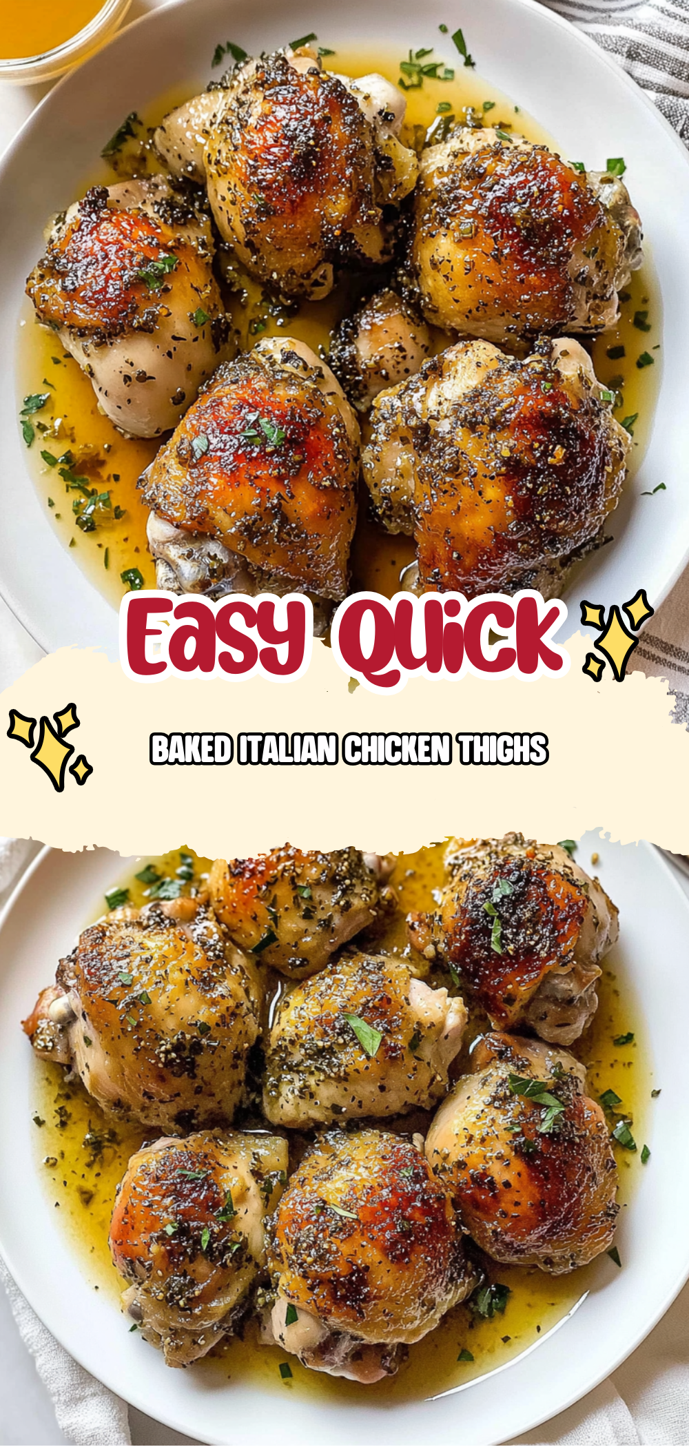 Baked Italian Chicken Thighs