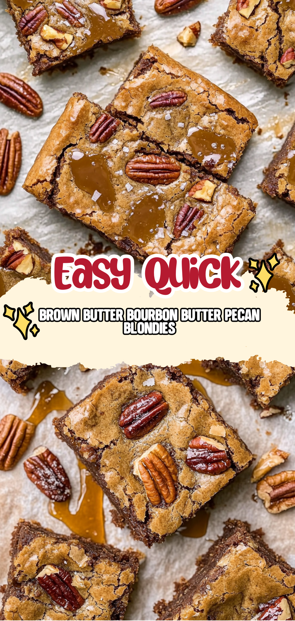 Brown Butter Bourbon Butter Pecan Blondies