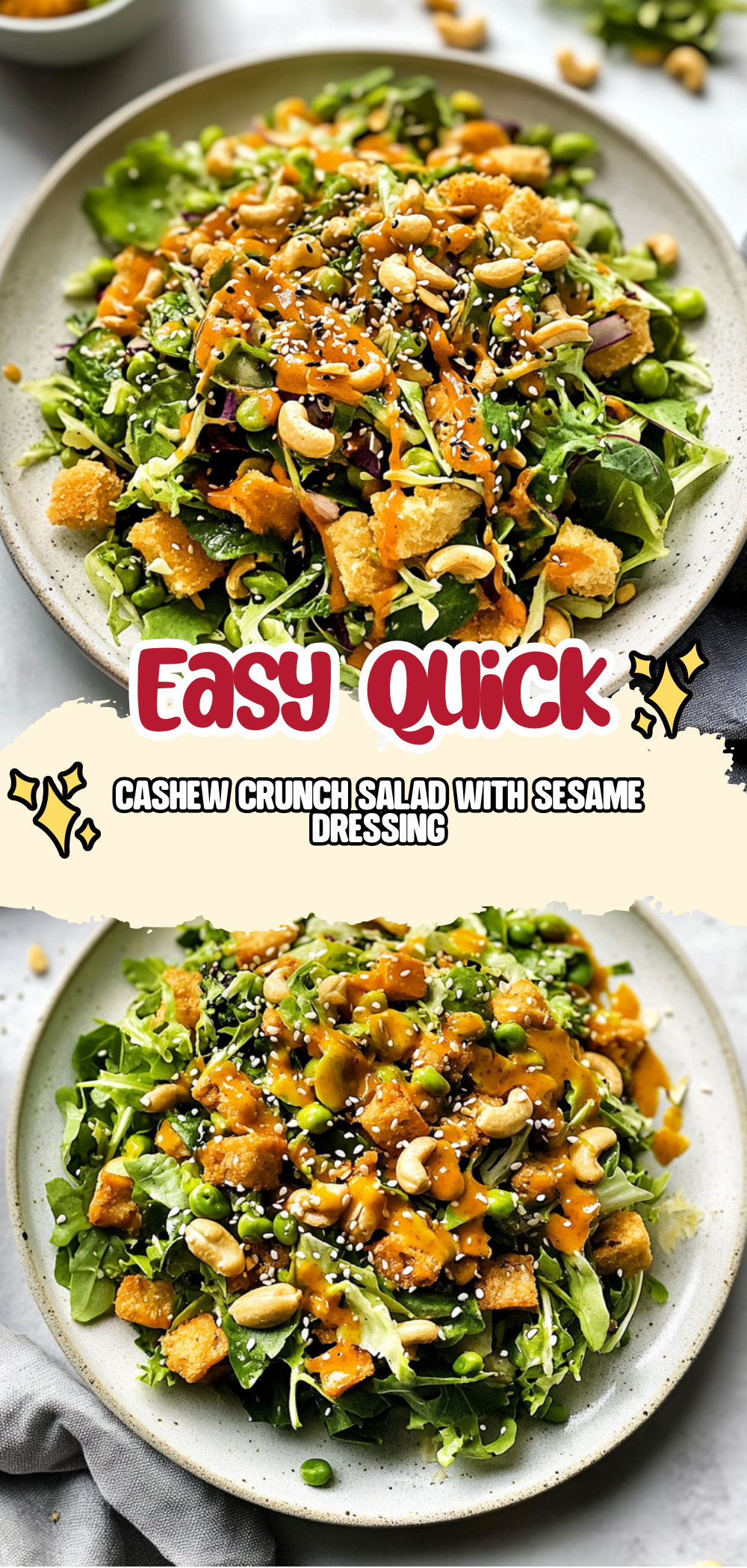Cashew Crunch Salad with Sesame Dressing