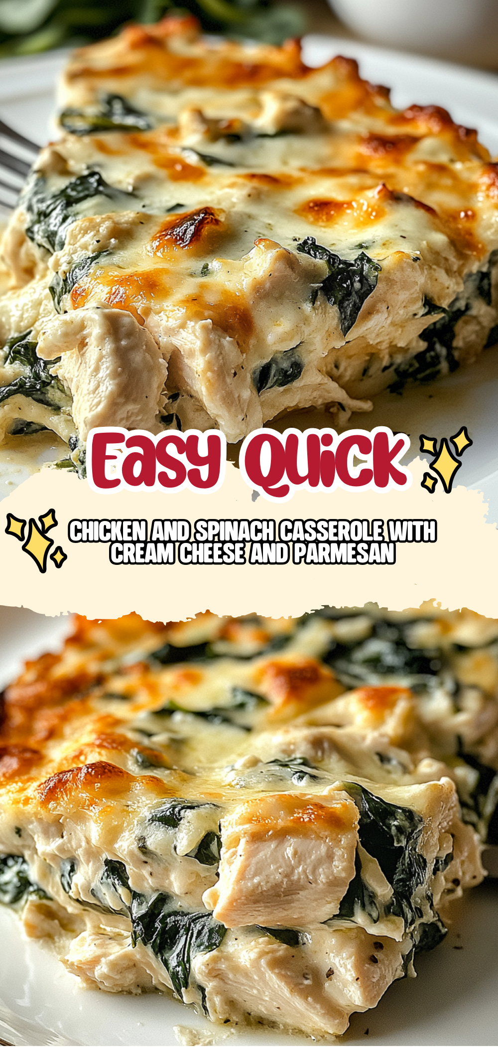 Chicken and Spinach Casserole with Cream Cheese