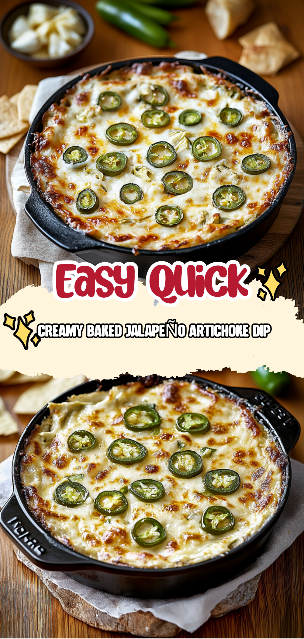 Creamy Baked Jalapeño Artichoke Dip