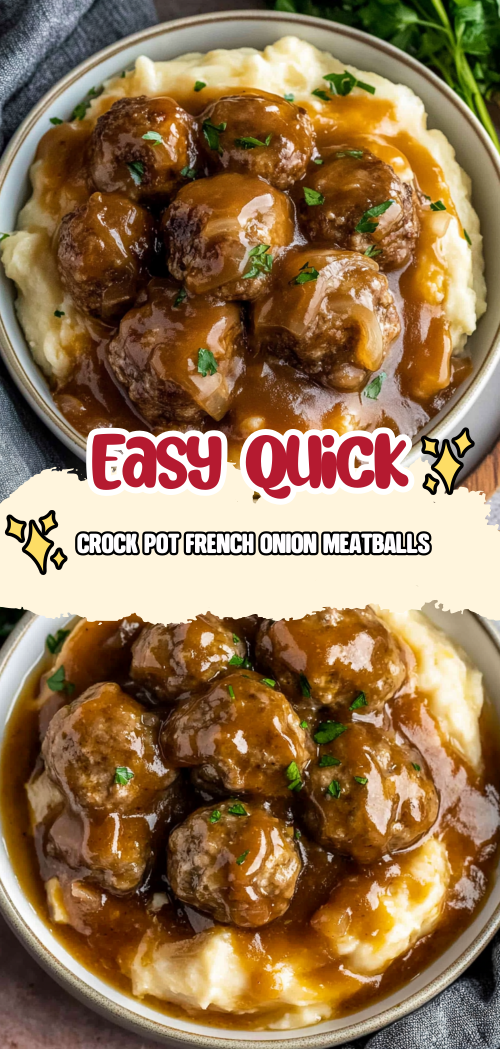 Crock Pot French Onion Meatballs