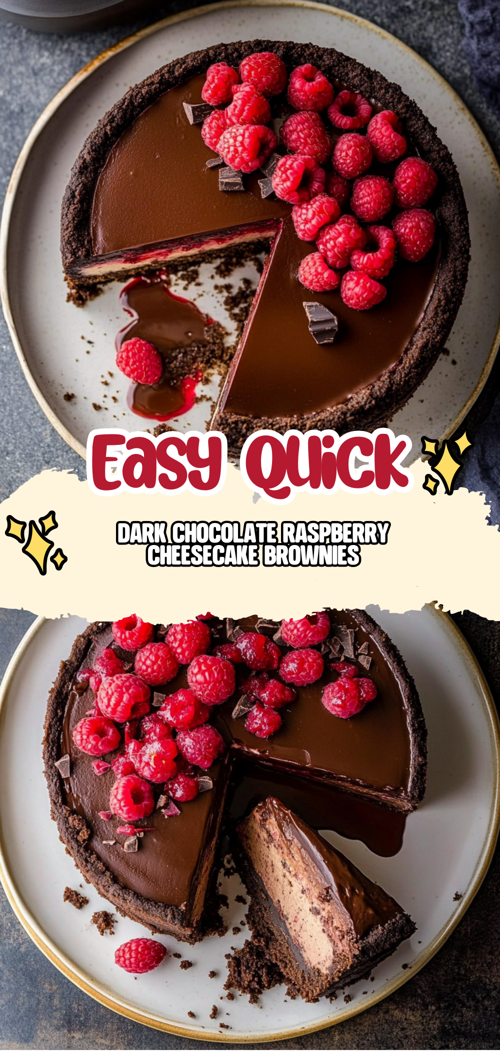 Dark Chocolate Raspberry Cheesecake