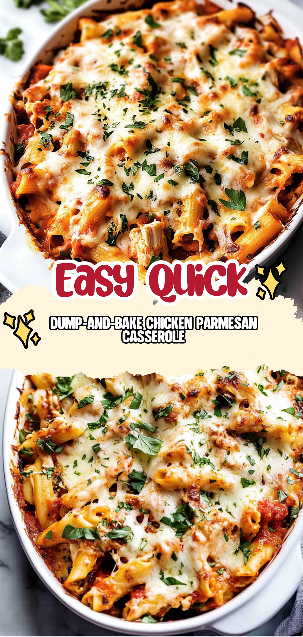 Dump-and-Bake Chicken Parmesan Casserole
