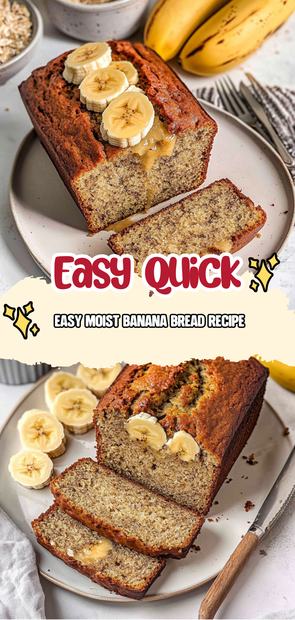 Easy Moist Banana Bread Recipe