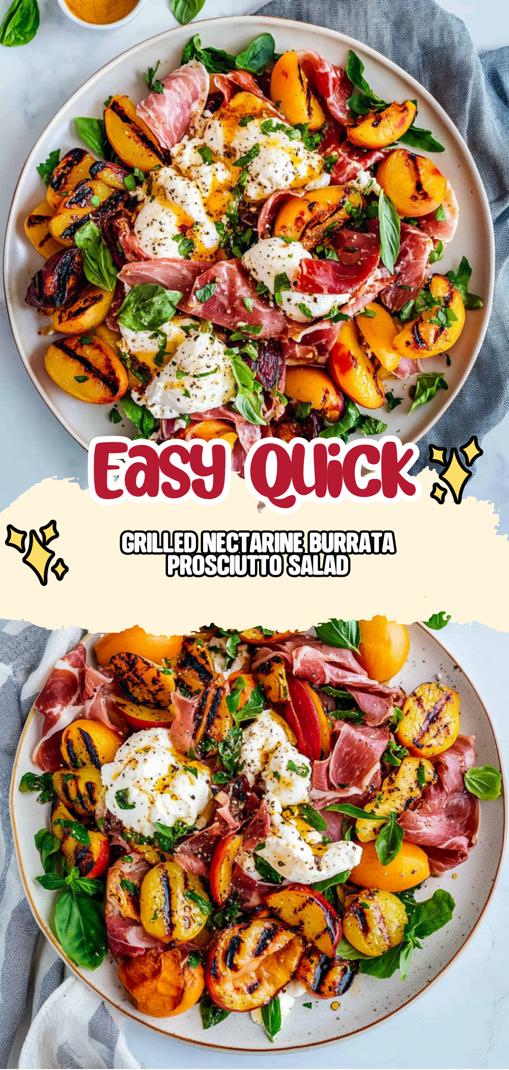 Grilled Nectarine Burrata Prosciutto Salad