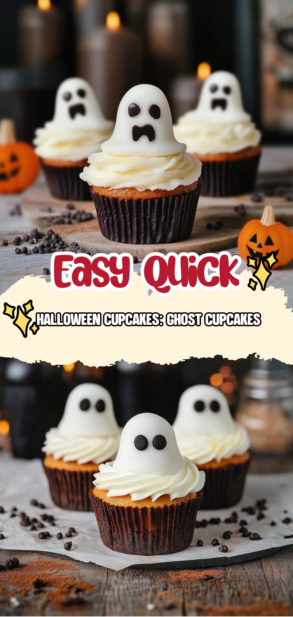 Halloween Cupcakes: Ghost Cupcakes