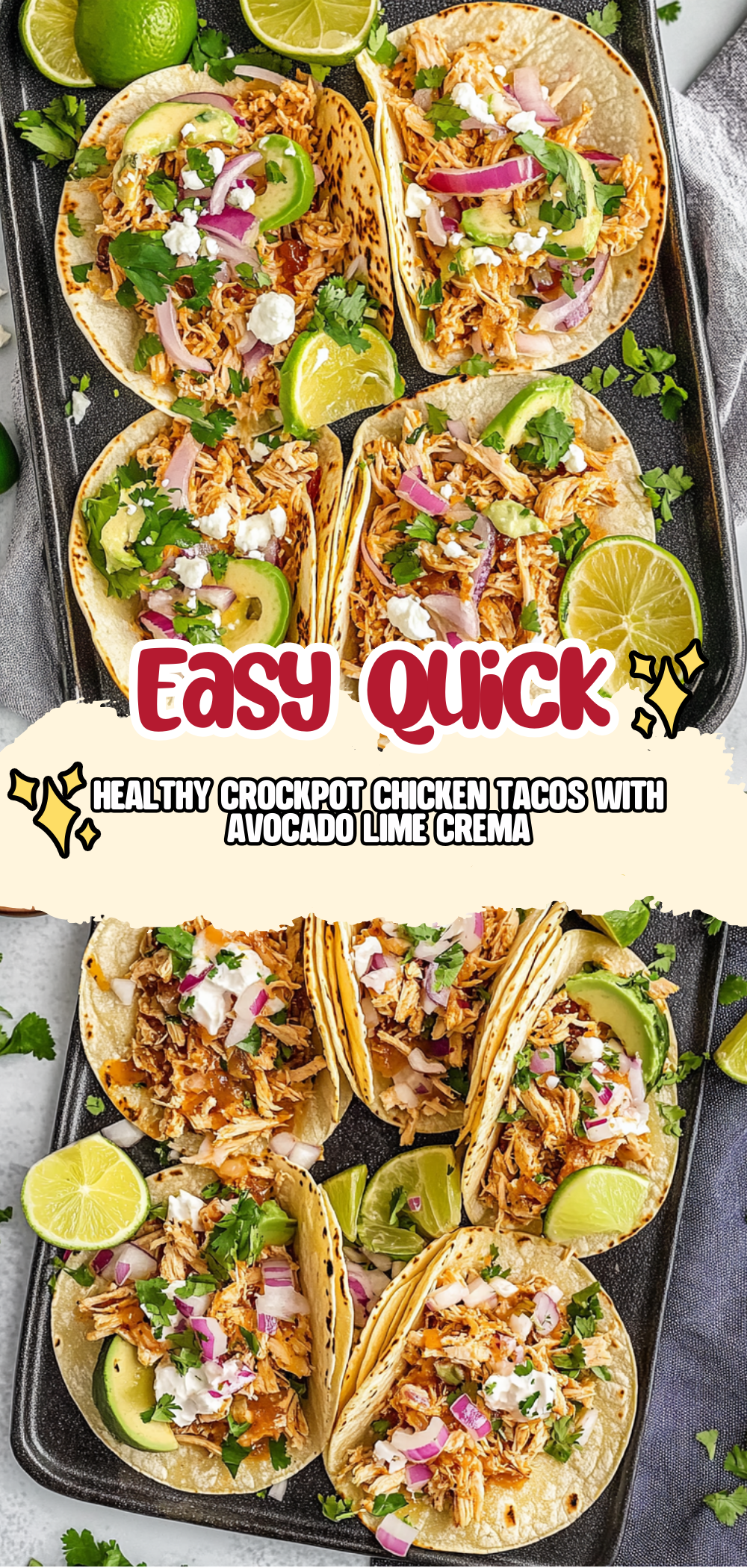 Healthy Crockpot Chicken Tacos