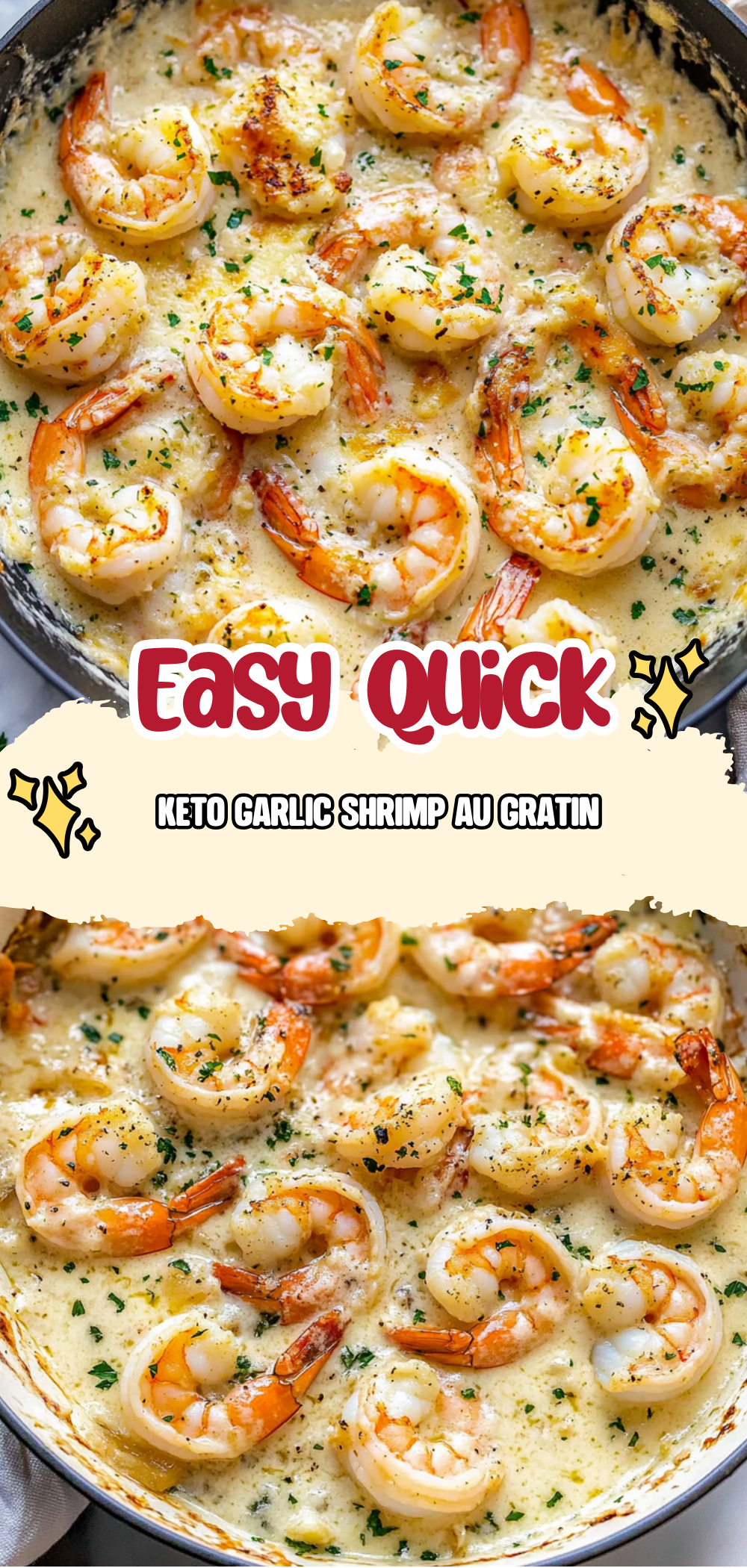 Keto Garlic Shrimp Au Gratin
