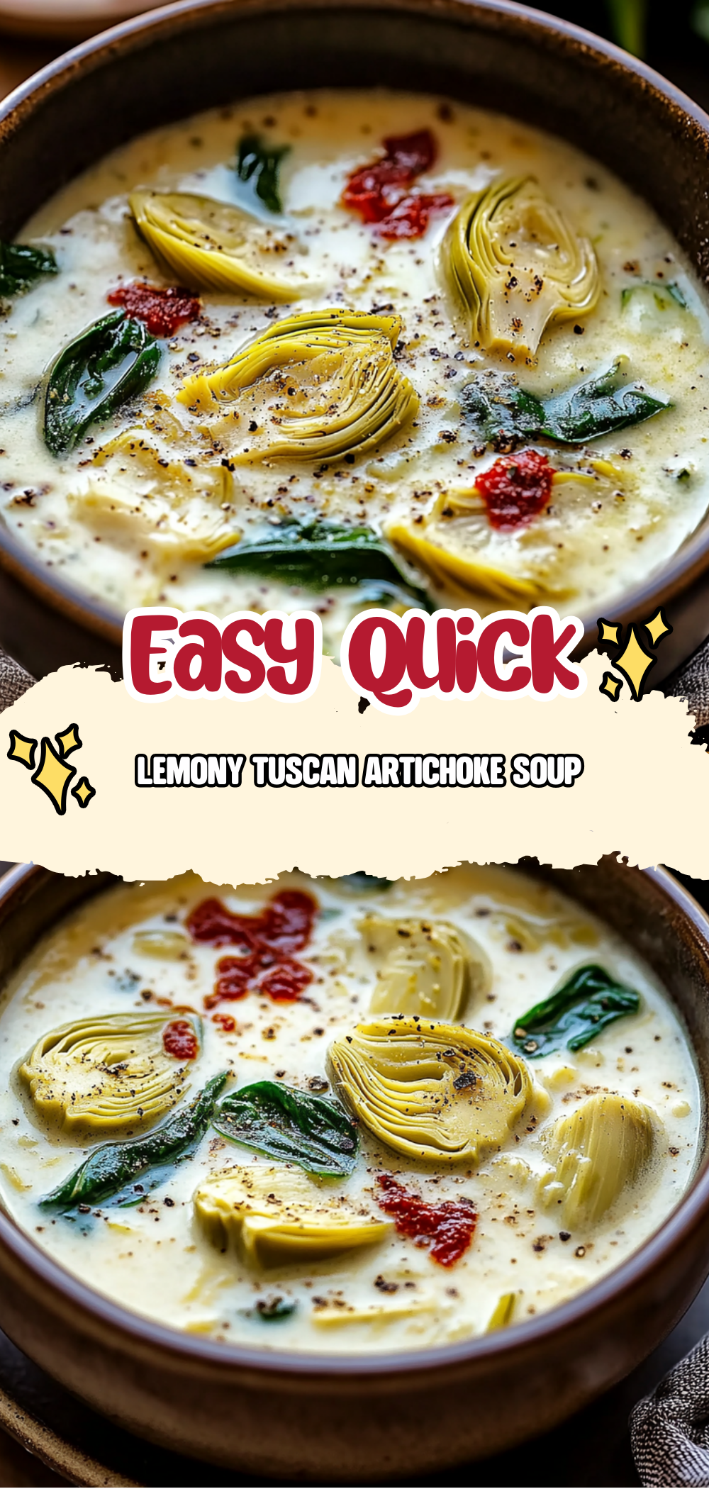 Lemony Tuscan Artichoke Soup