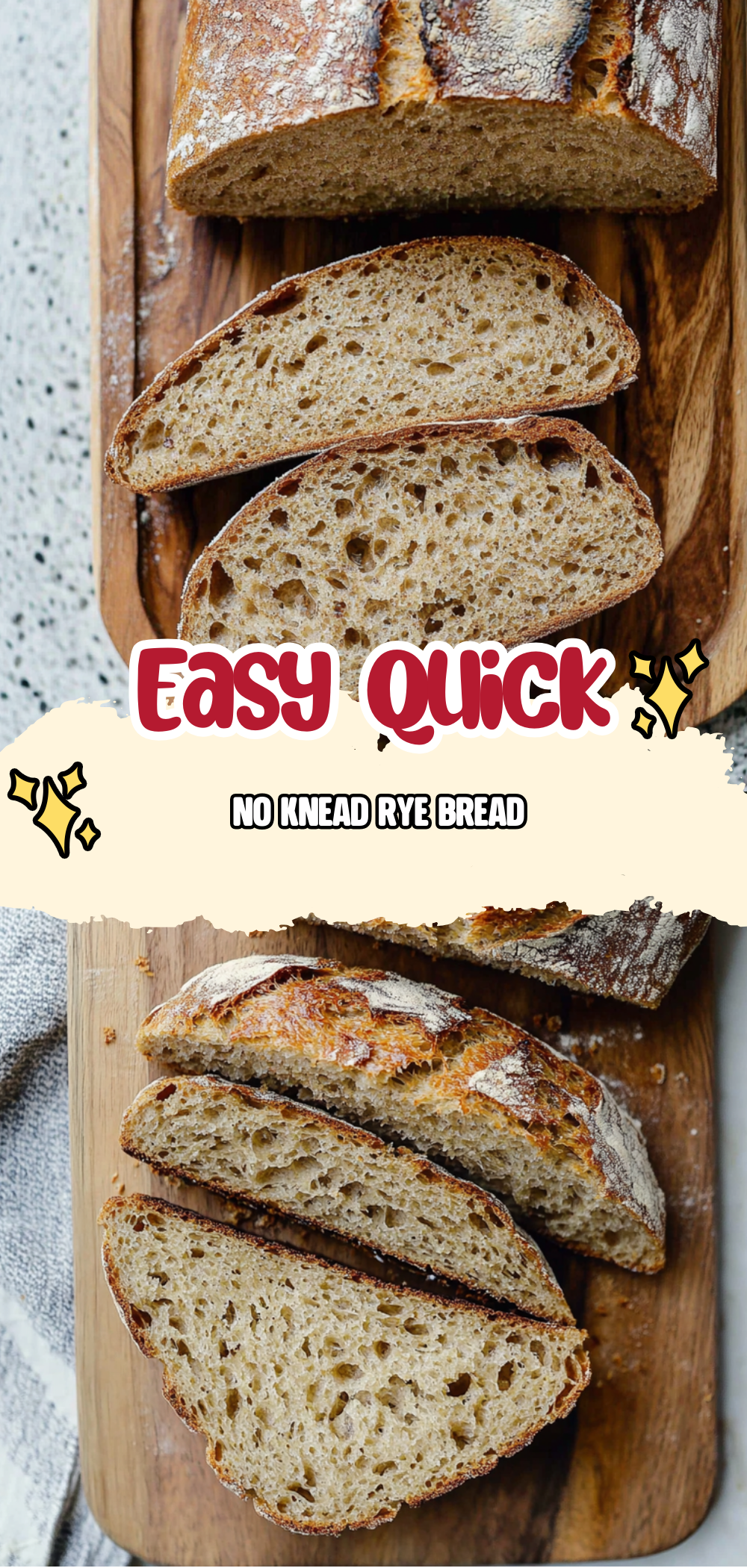 No Knead Rye Bread