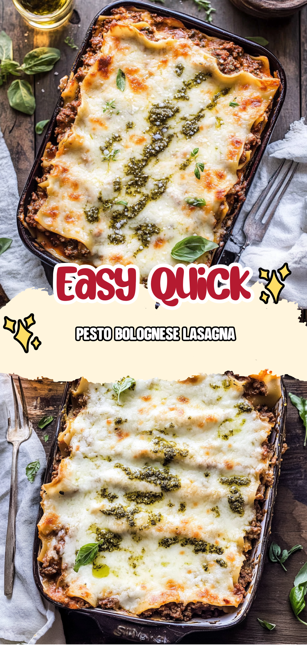 Pesto Bolognese Lasagna