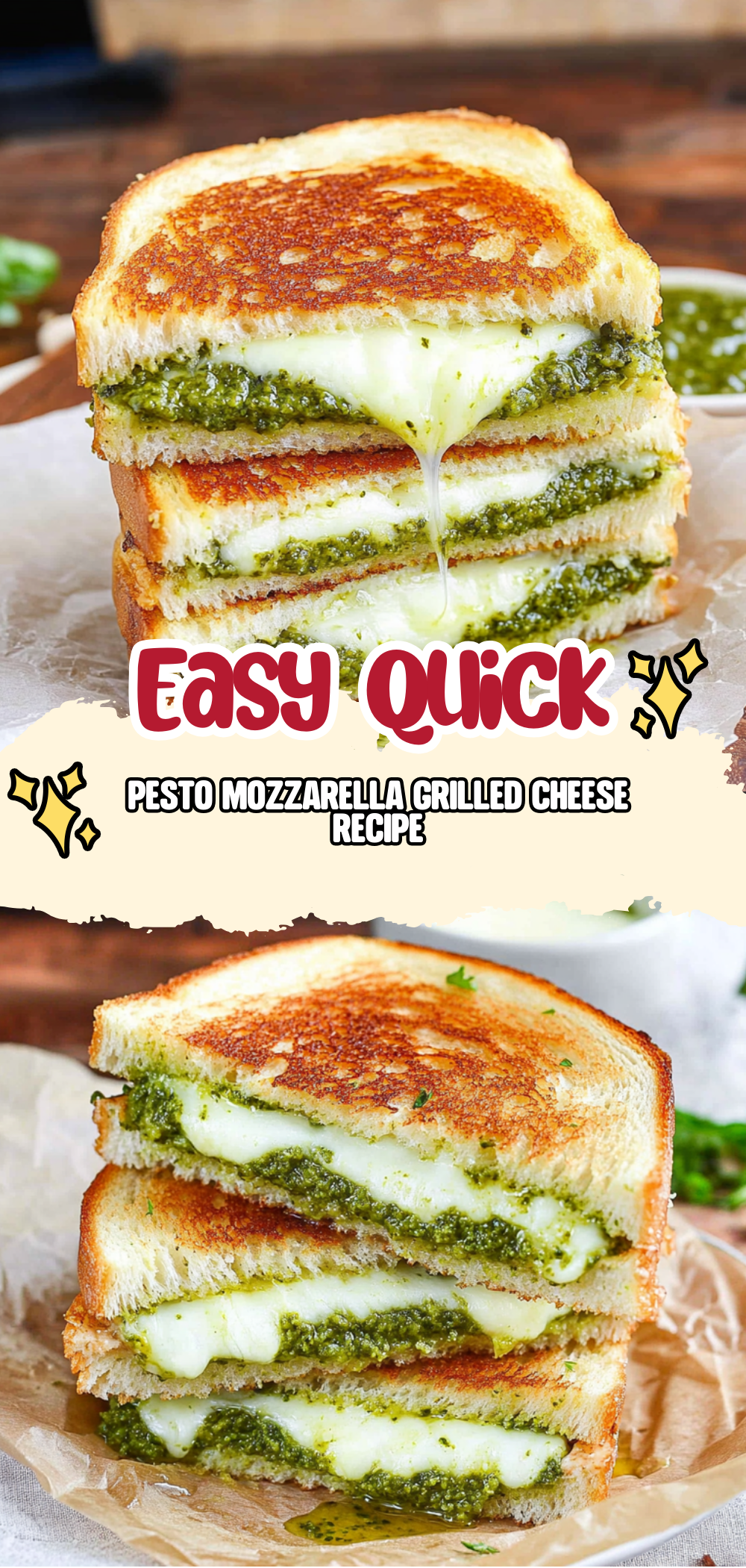 Pesto Mozzarella Grilled Cheese Recipe