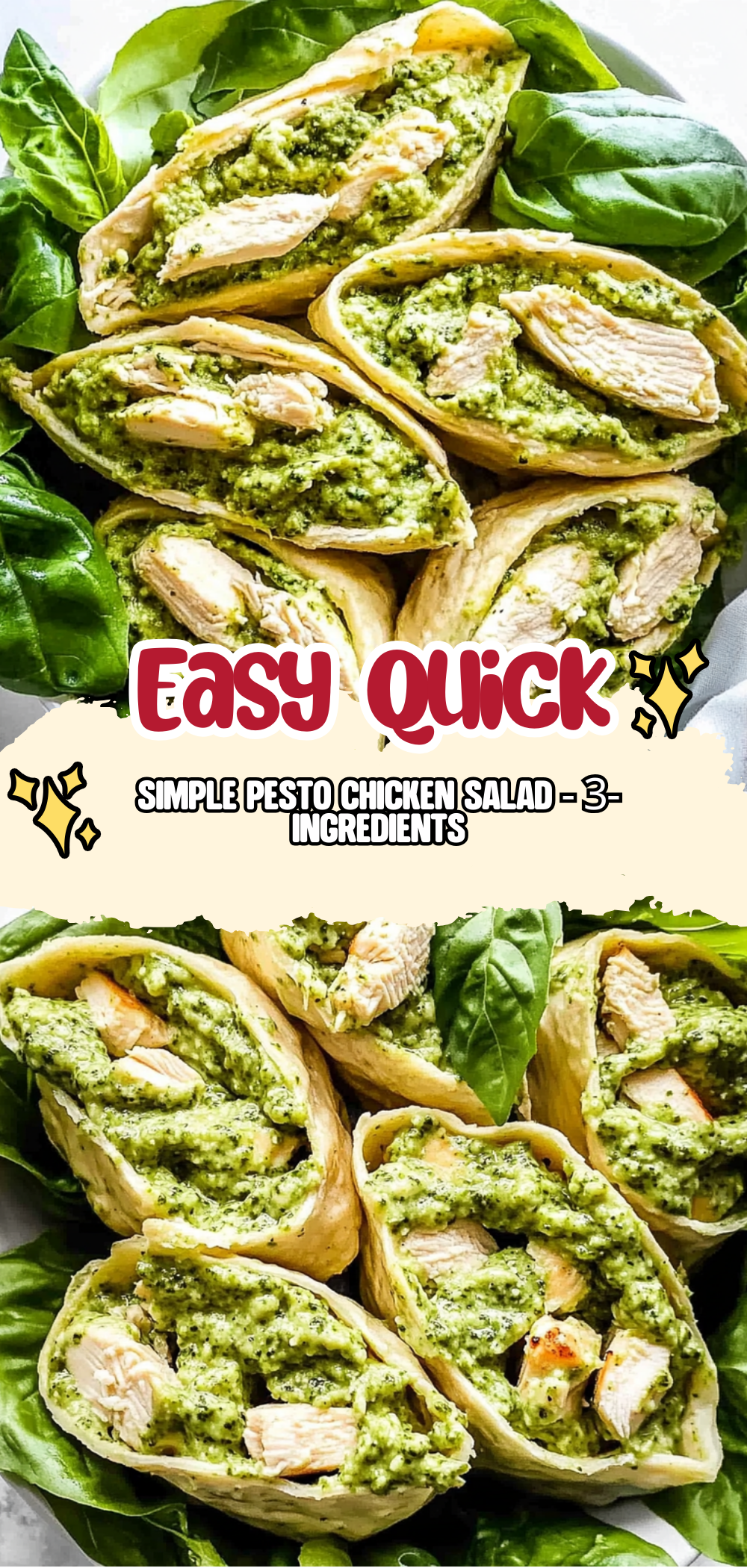 Simple Pesto Chicken Salad - 3-Ingredients!