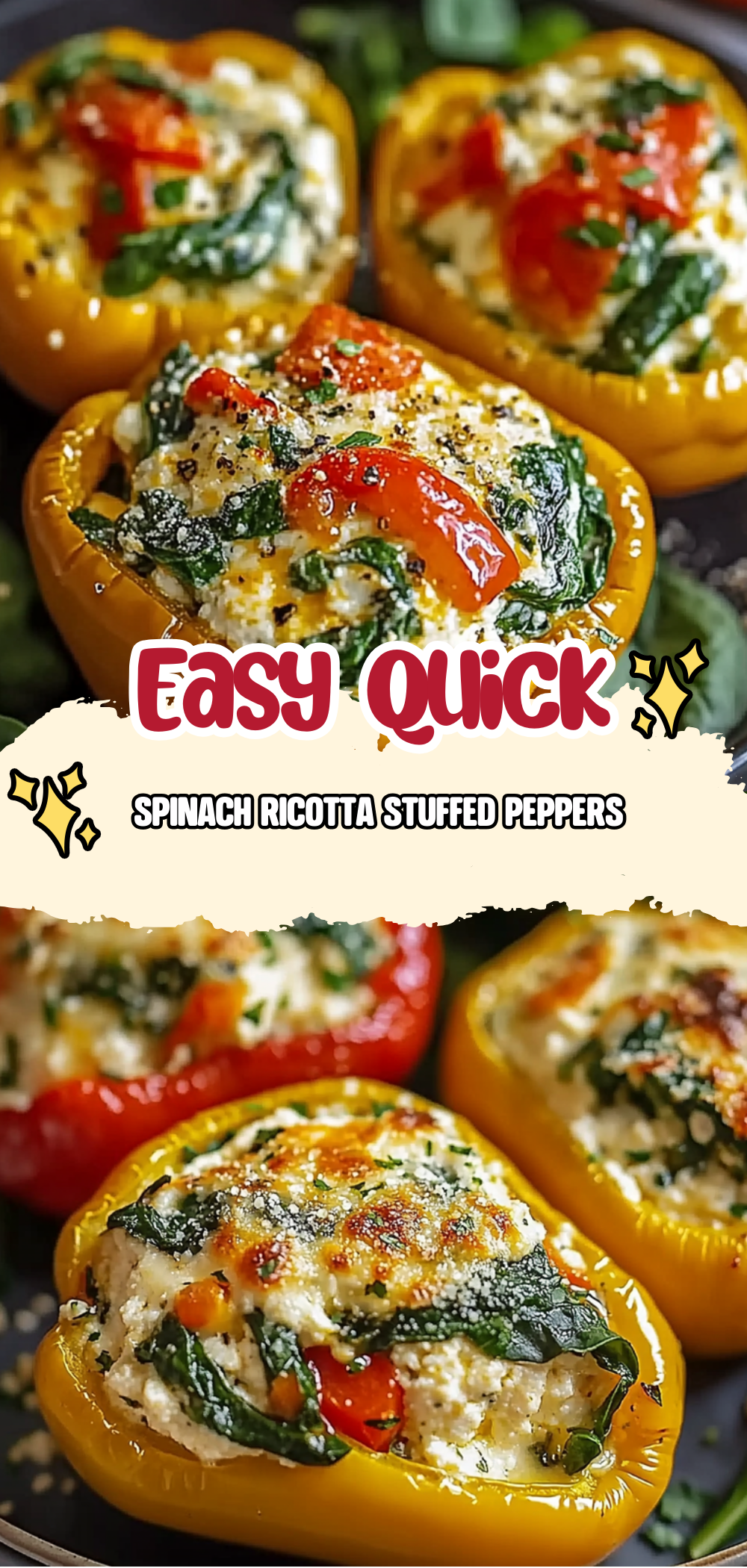 Spinach Ricotta Stuffed Peppers