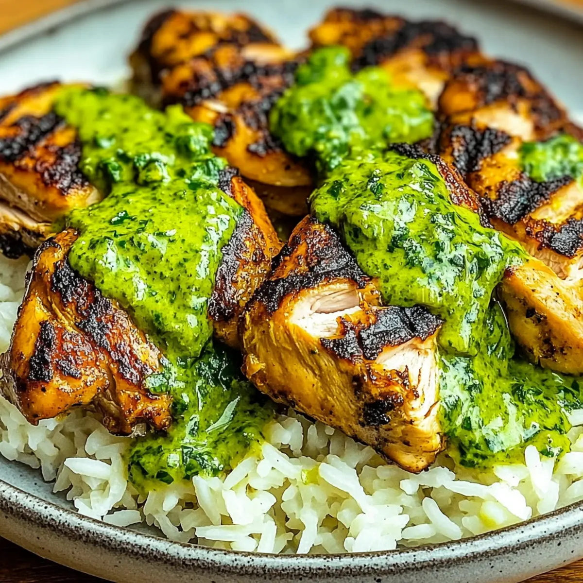 Peruvian Chicken and Rice with Green Sauce